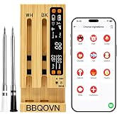 WiFi Sub-1G Wireless Meat Thermometer Unlimited Range 7 NIST Certified Sensors with Ambient Temp 2 Temp Monitoring Ways Digital Smart Base and App for BBQ, Smoker, Grill, Oven