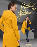 33,000ft Women's Rain Jacket Lightweight Hooded Waterproof Packable Yellow XL/16 view 7