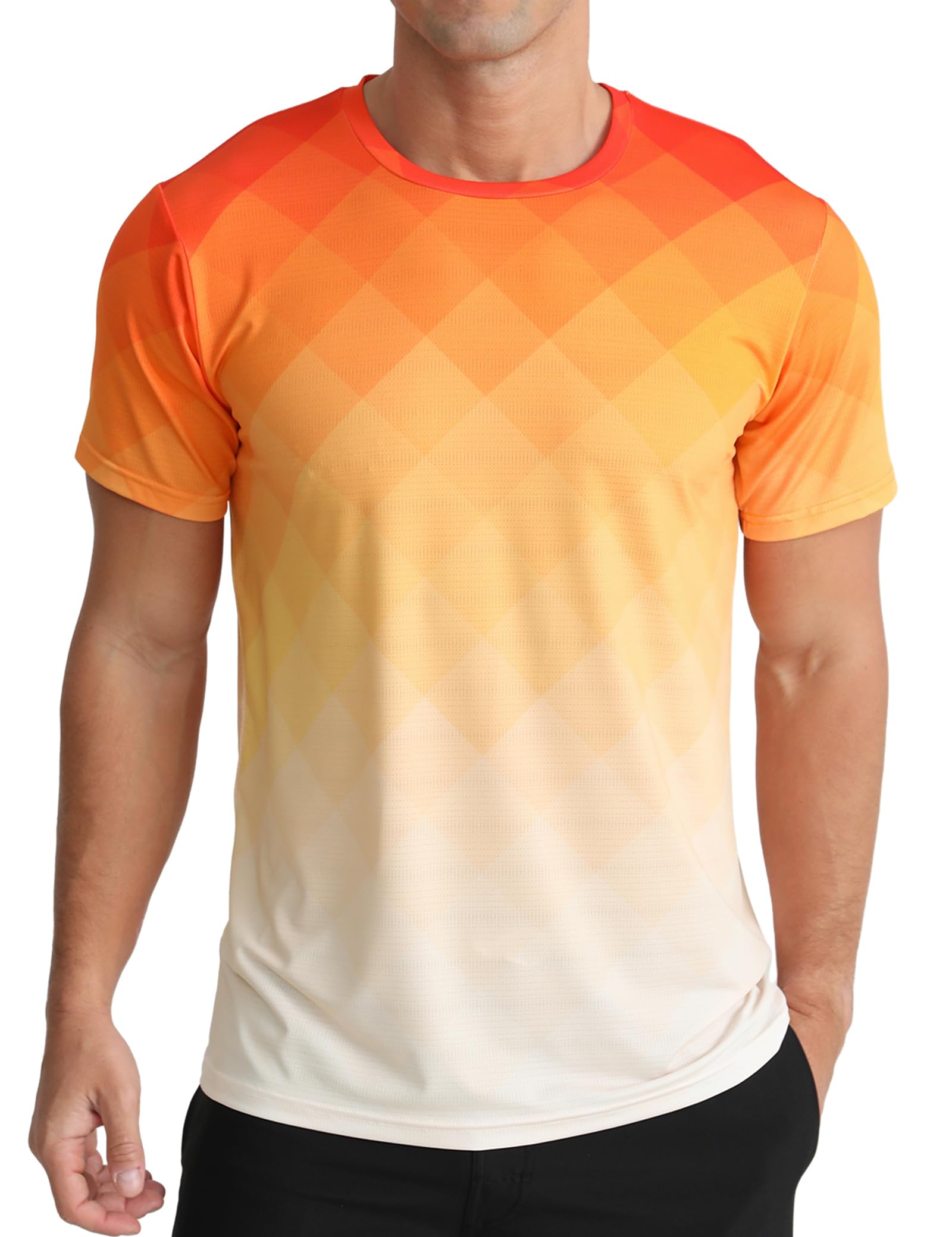 Photo 1 of (large) Men's Athletic T-Shirt Performance Gym Shirt Quick Dry Moisture Wicking for Running Workout Outdoor Activities Short Sleeve Lightweight Tops large