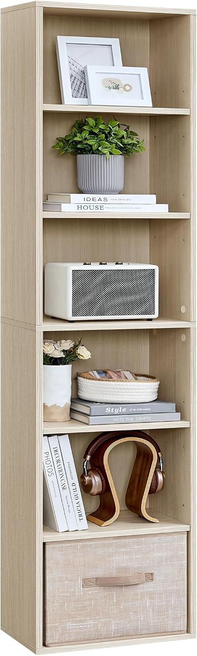 VASAGLE 6-Tier Bookcase Open Storage Shelving Unit 24 x 40 x 178.5 cm