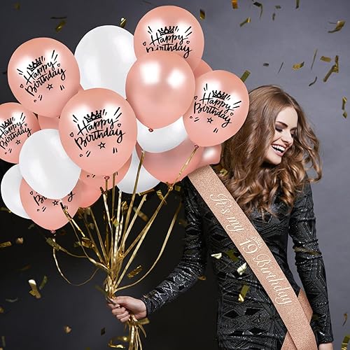 19th Birthday Decorations Including Birthday Sash, Tiara/Crown