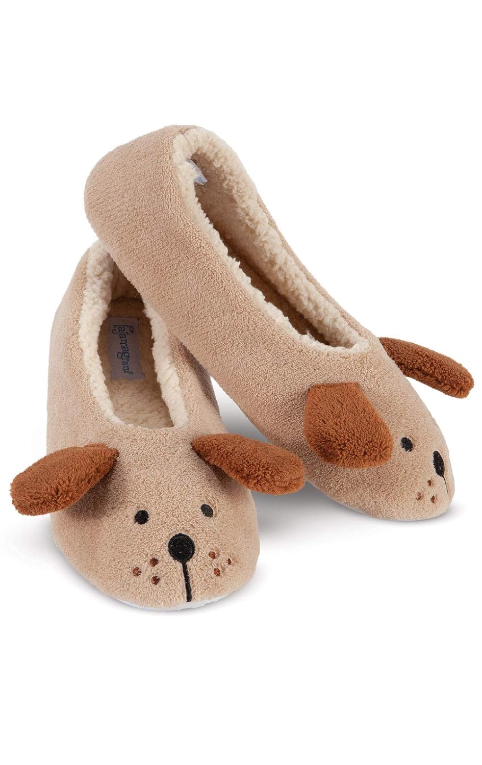 Buy PajamaGram Womens Dog Slippers Fun Slippers for Women, Cream, 89