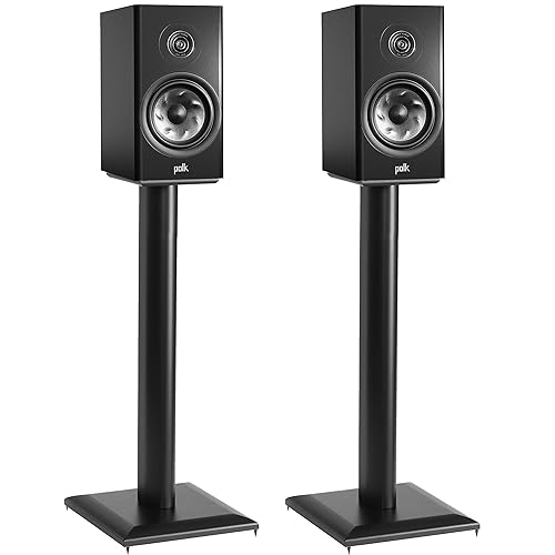 ECHOGEAR Premium Universal Floor Speaker Stands Vibration-Absorbing MDF  Design Works with Edifier, Polk, Other Bookshelf Speakers Or Studio