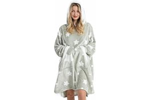 Winthome Oversized Flannel Wearable Blanket Hoodie, Soft & Warm Lounging Blanket Sweatshirt with Pocket for Adults, Women,Men