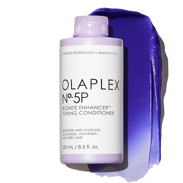 OLAPLEX Nº.5P BLONDE ENHANCER PURPLE TONING CONDITIONER: NEUTRALIZES BRASSINESS & STRENGTHEN | REPAIRS DAMAGES & HYDRATES HAIR | FOR COILY, CURLY, STRAIGHT, AND WAVY, 250 ML / 8.5 FL. OZ.