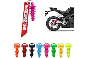 SOPINEKO 0.6"-1.5" Muffler Exhaust Wash Plug Motorcycle Dirt Bike 2 Stroke Rubber Exhaust Silencer with Keychain Tag Remove Before Start Engine Pink