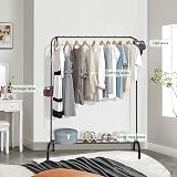 Holdfiturn Clothes Rail Metal Garment Rack with Bottom Shelf Black view 2