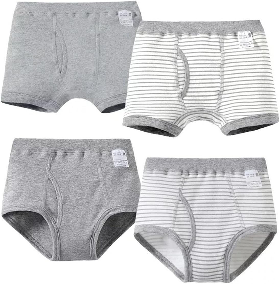 100 Cotton Boys Underwear Little Boy's Brief 4 Packs Gray 8 Amazon.ca