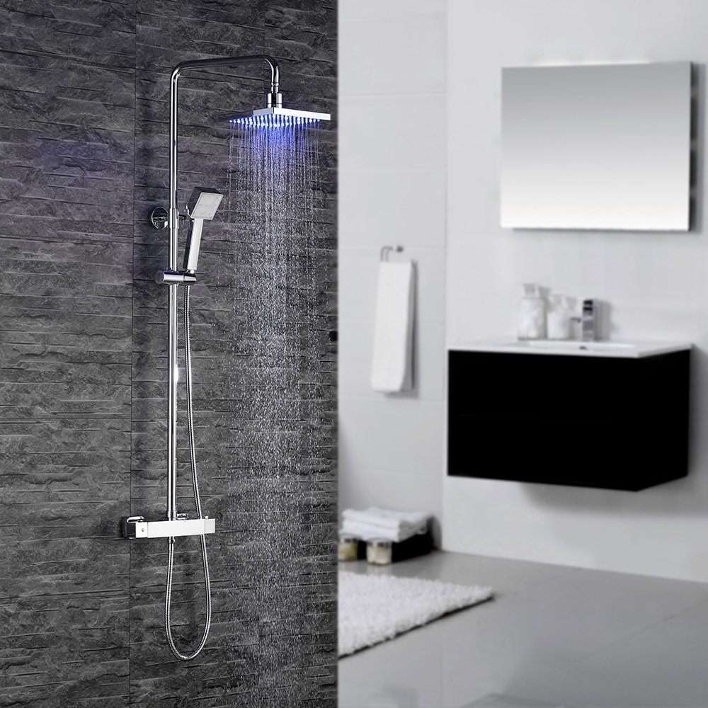 Homelody LED °C Termostatica Columna de ducha Hidroeléctrica Conjunto de Ducha con
