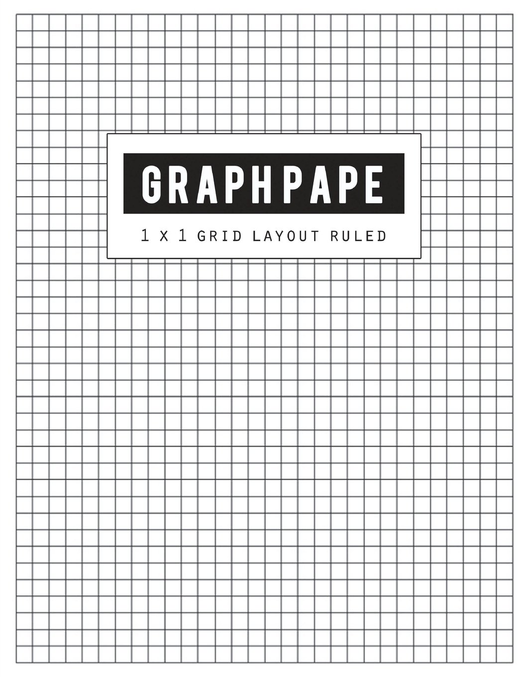 graph pape 1x1 grid layout black lines law ruled letter writing paper notebook squared grid journal handwriting blank book math diary teachers school offices size 8 5 x 11 inch 100 pages