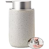 GIRLUFO Bathroom Soap Dispenser,Grey Hand Soap Dispenser with Liquid Pump,12oz Kitchen Soap Dish Dispenser,Refillable Hand Lotion Dispenser for Bathroom