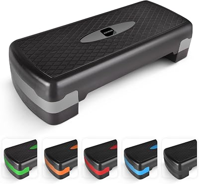 KAYMAN Fitness Steps – Adjustable 10/15 cm Home Gym Aerobics Stepper Grey