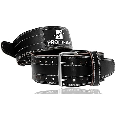 ProFitness Genuine Leather Workout Belt (4 Inches Wide) - Proper Weight Lifting Form - Lower Back Support for Squats, Deadlifts, Cross Training