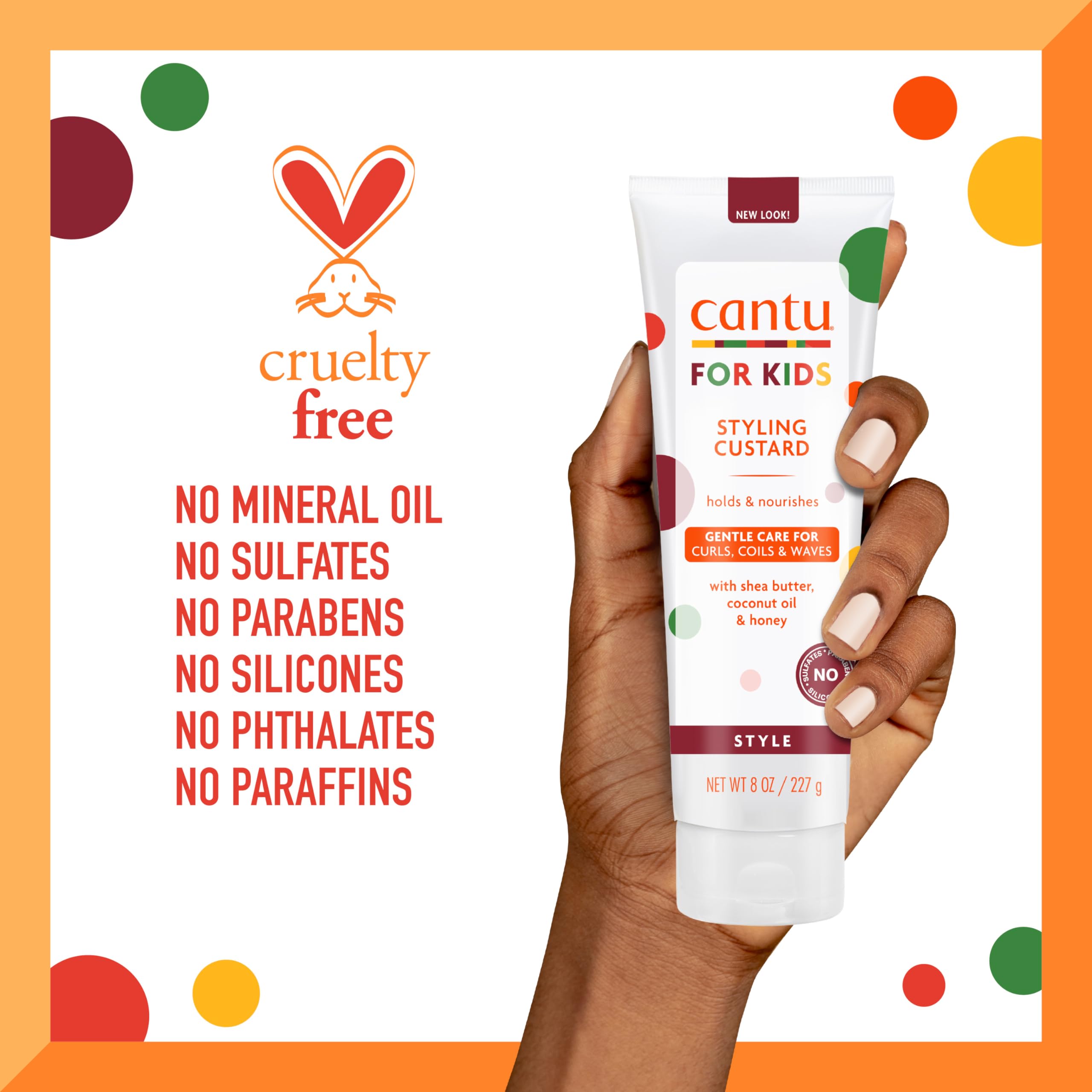 Cantu Care for Kids Sulfate-free Styling Custard with Shea Butter, 8 fl oz