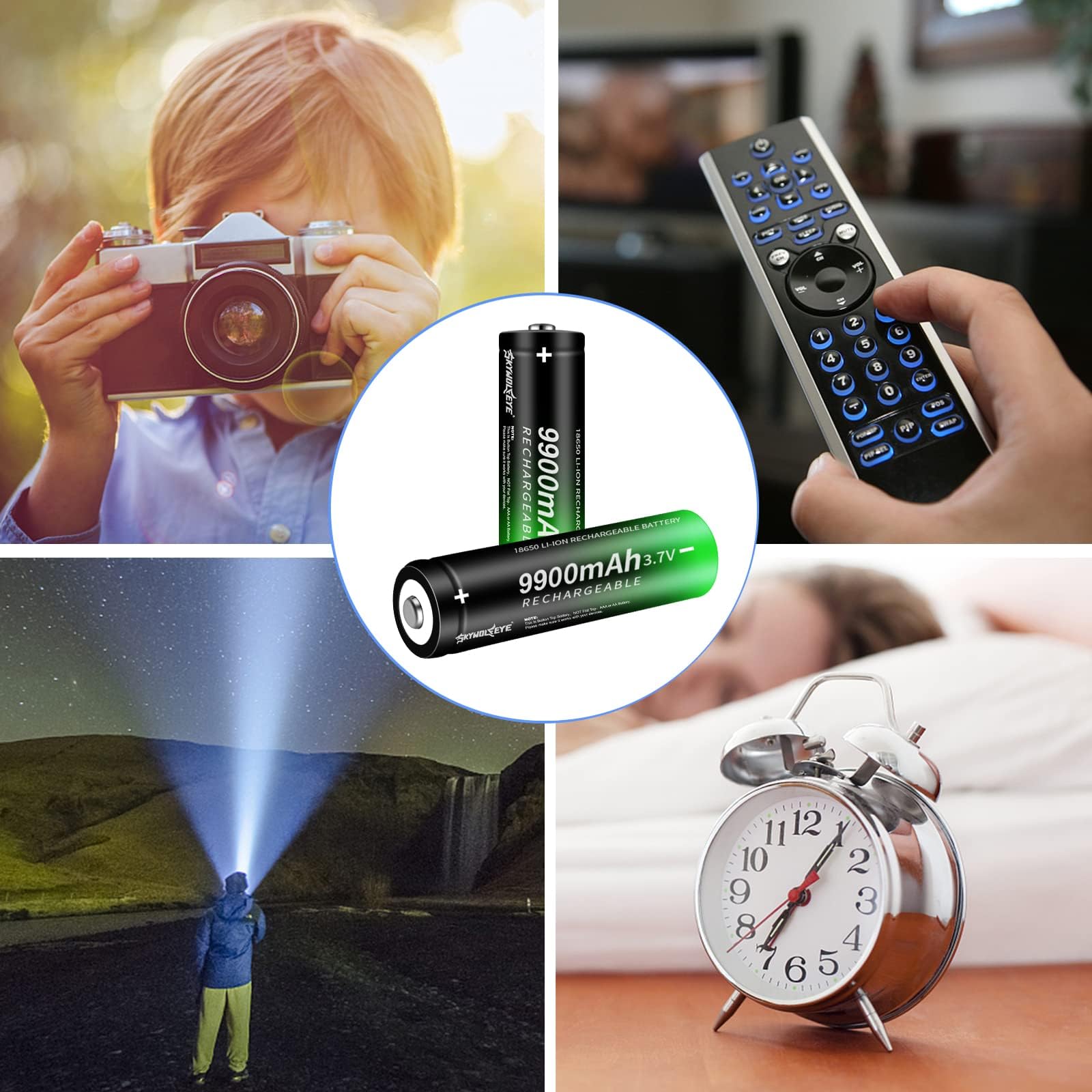 2 Pack 18650 Rechargeable Battery 3.7v Batteries 18650 Rechargeable Battery Lithium 3.7 Volt Button Top for Flashlights, Headlamp etc