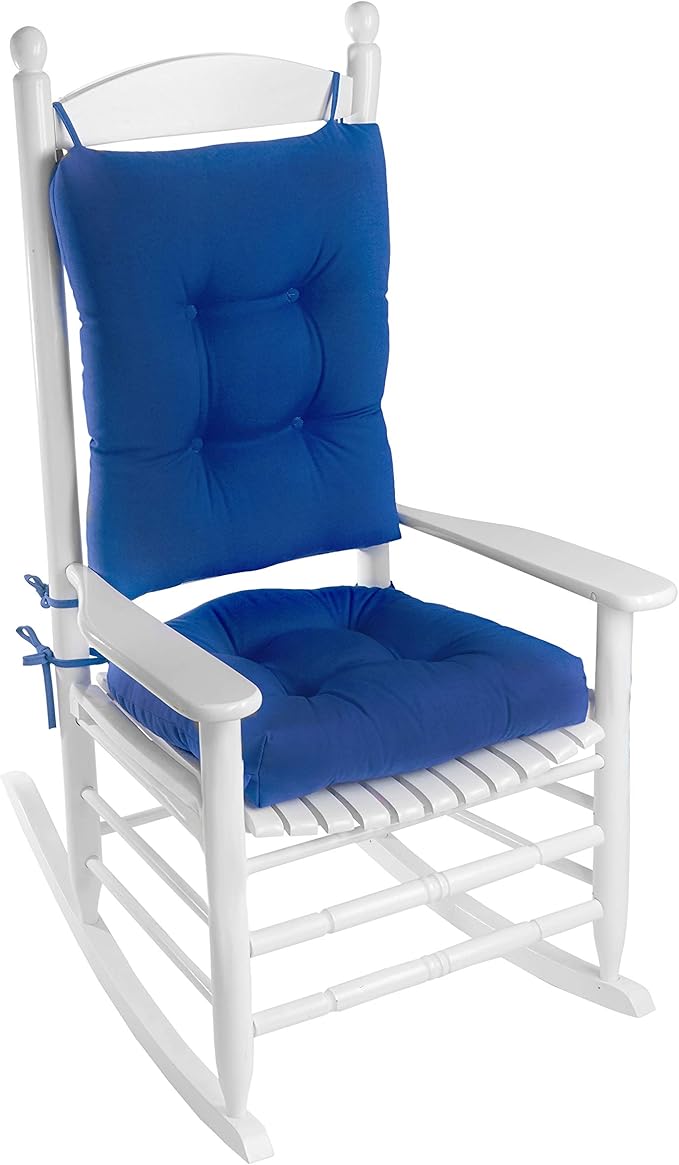 amazon outdoor chairs on Amazon Com Klear Vu Solarium Indoor Outdoor Rocking Chair Pad Seat And Seatback Cushion Set Blue Home Kitchen