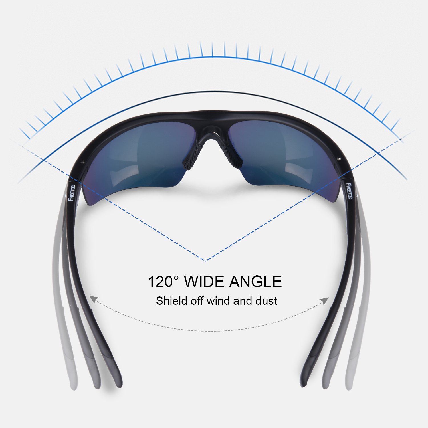 FREETOO Sports Polarized Sunglasses Sun Glasses for Men Women Cycling Running Driving Fishing Golf TR 90 Superlight Frame (Colorful)