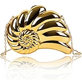 QZUnique Gold Silver Purse Clutch for Women - Acrylic Evening Bag with Detachable Chain, Formal Wedding Party Dressy Handbag