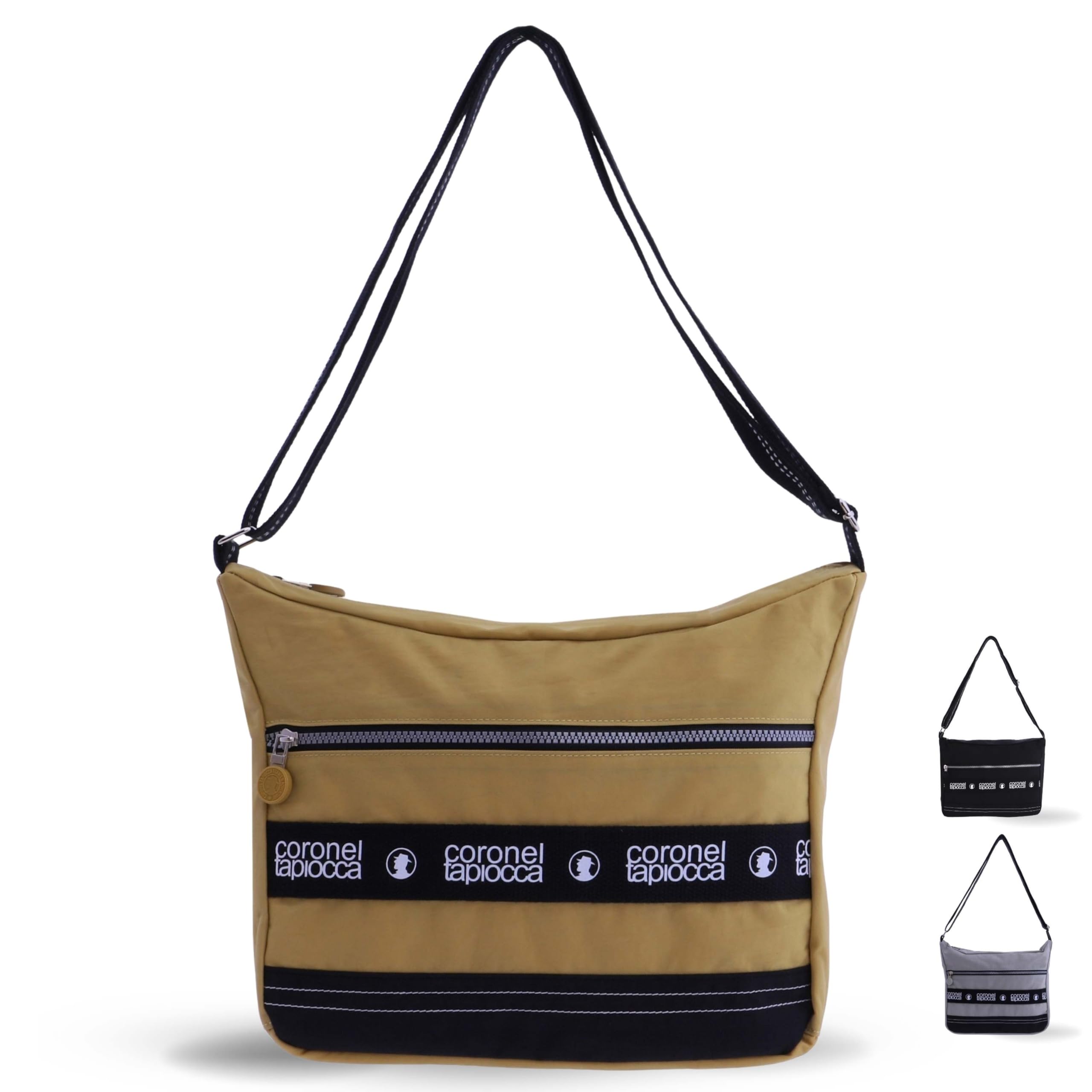 Corone Women's Albertina Crossbody Bag, Mustard, Bandolera, Shoulder Bag