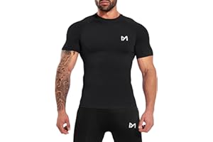 KSASKY Men’s Compression Shirts Short Sleeve Workout Shirt, Quick Dry Top Baselayer Athletic Shapewear Undershirts for Men