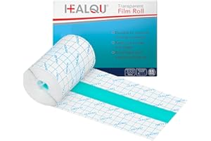 Tattoo Aftercare Waterproof Bandage - 4in x 11yd Transparent Film Roll Dressing - Breathable Stretch Adhesive Second Skin - H