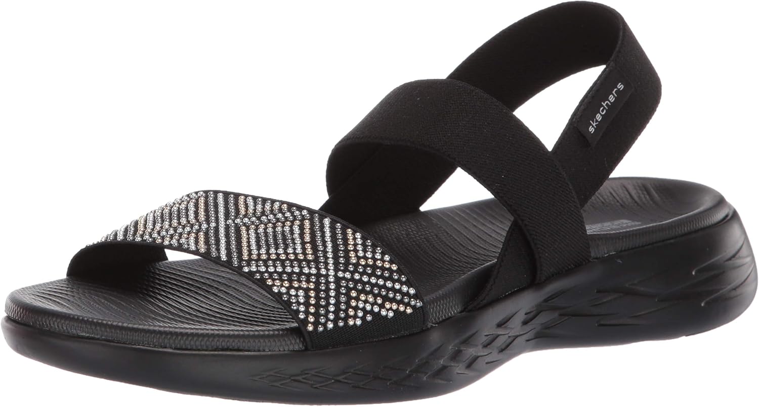 Skechers Womens On The Go 600 Glitzy Flat Sandal
