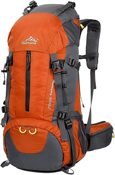 Amazon Fmafn 登山リュック ザック バックパック スポーツバッグ ハイキング キャンプ 防災用 大容量 旅行 防水 通気 耐衝撃 45 5l アウトドア 探検家 オレンジ Fmafn 登山リュック ザック