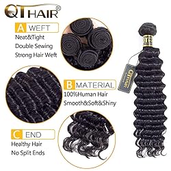 QTHAIR 14A Peruvian Loose Deep Curly Frontal with