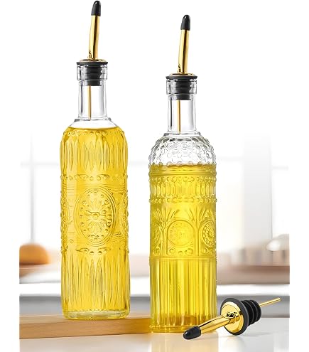 Amazon.com: Grant Howard Roma Embossed Glass Oil and Vinegar Cruet