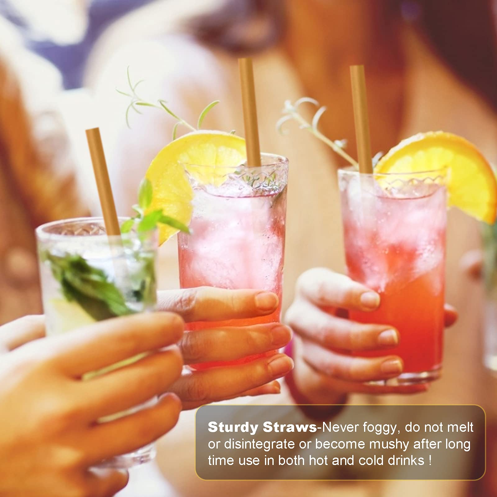 100pcs Sugarcane Straws 8 Inch Sturdy Biodegradable Drinking Straws Plastic Free Eco-Friendly Compostable Smoothie Straws for Home Restaurant Beach Parties Not Foggy - Image 5