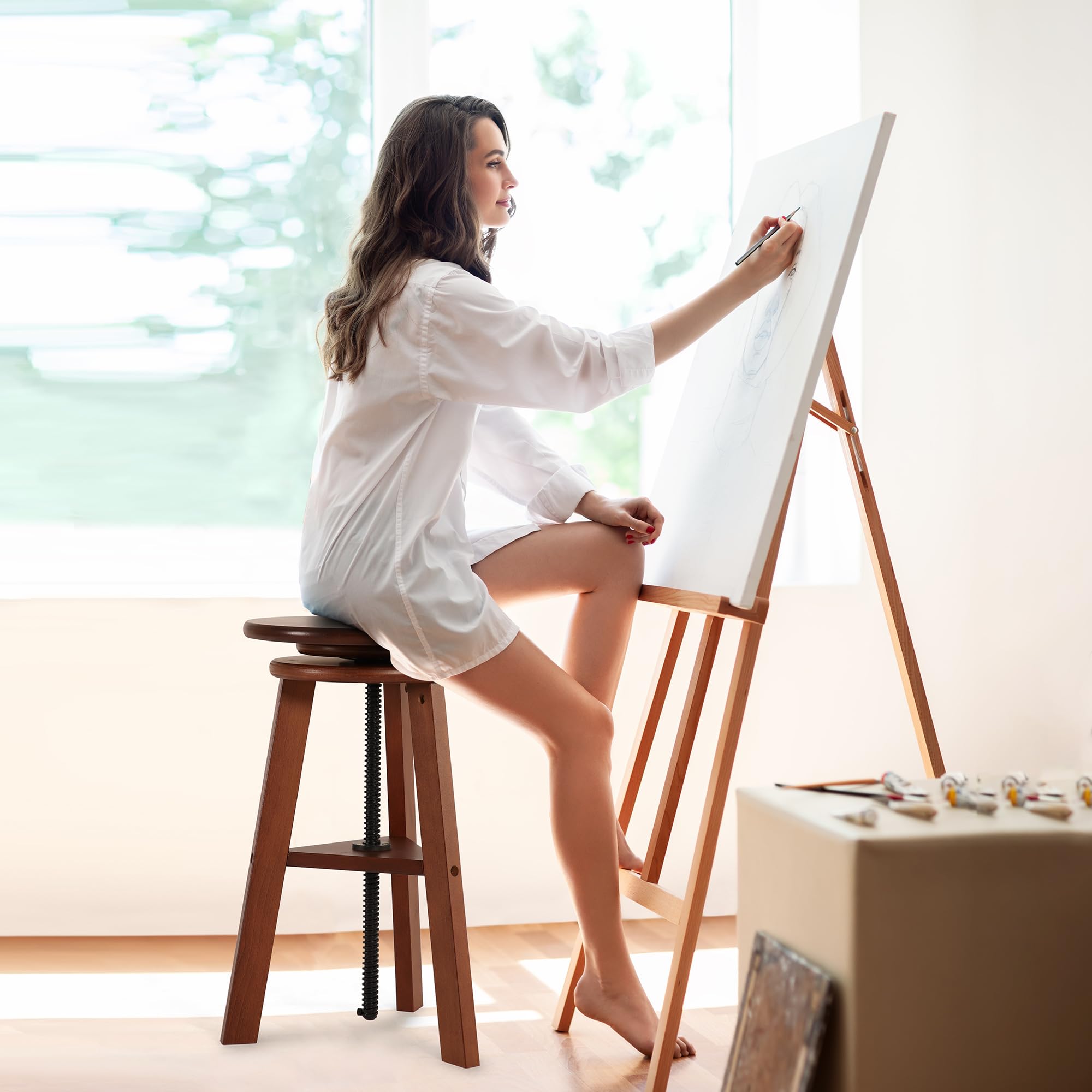 VISWIN Adjustable Drafting Stool for Artists & Adults, 19