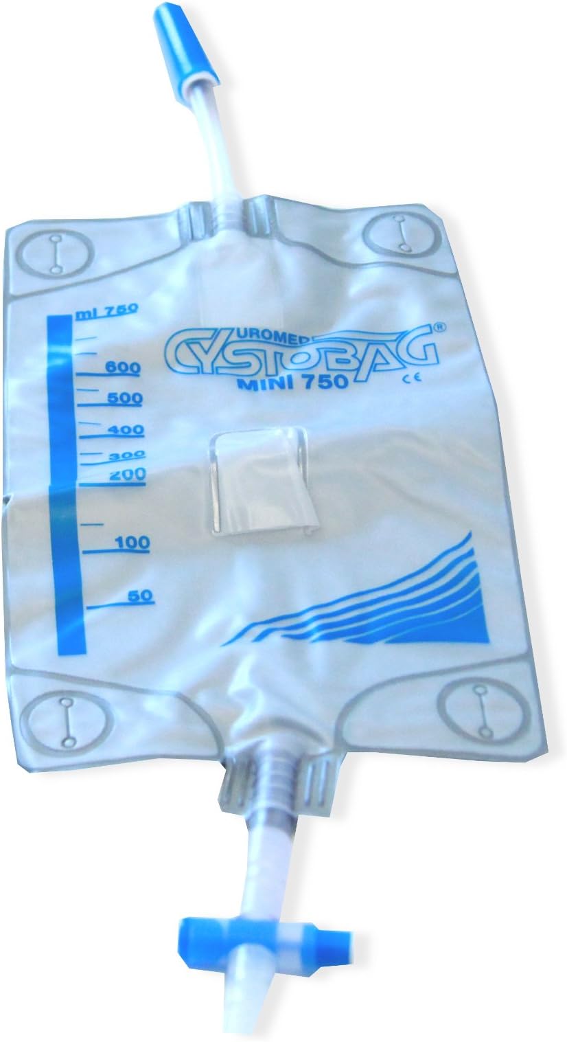 Cystobag Mini Drainage Bag, 750 ml, 50 cm Hose, Pack of 10