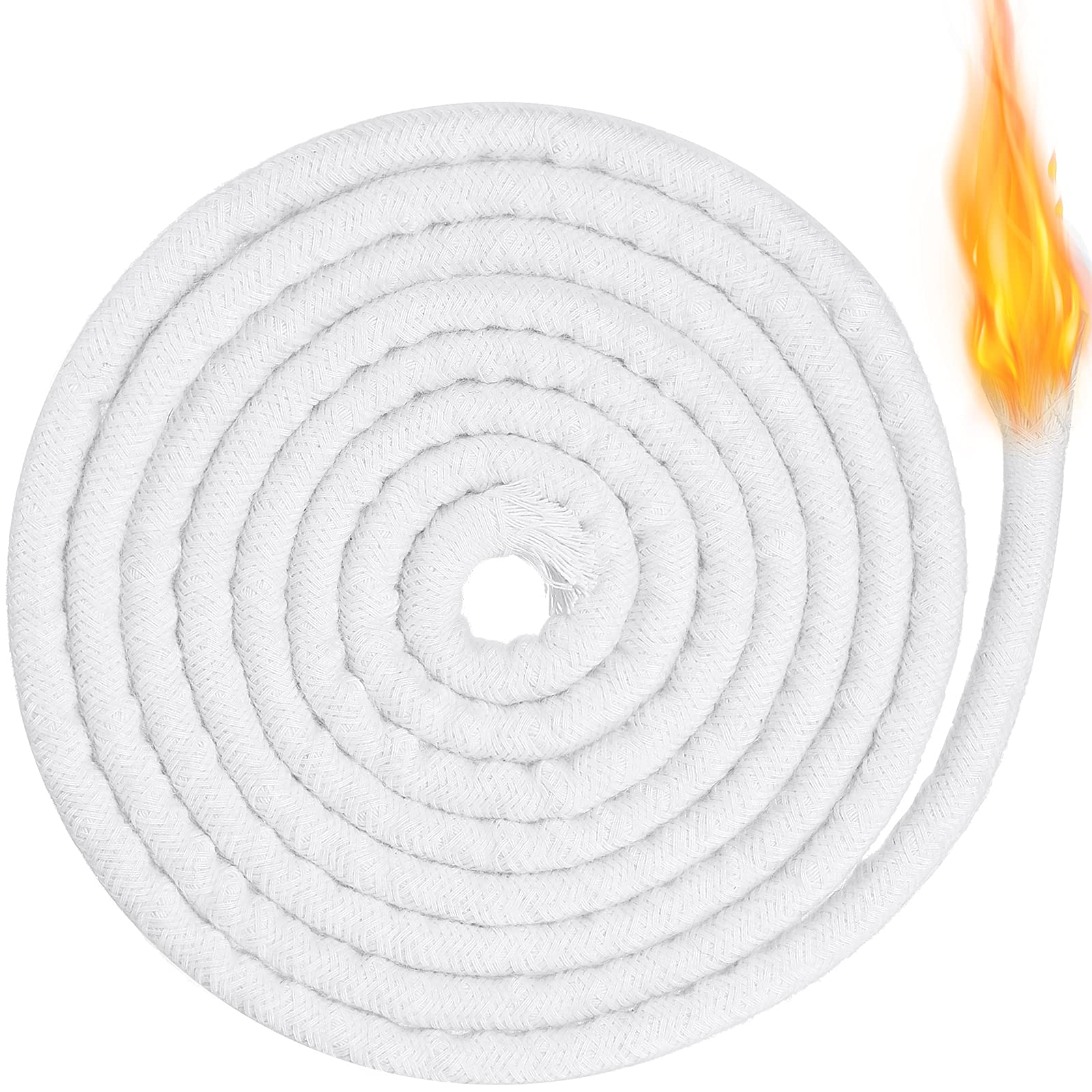 6.56 Feet Oil Lamp Wicks Replacement Braided Round Candle Wick for Oil Lamps and Candles, DIY Handmade Candle Making Supplies (10 mm/ 0.4 Inch)