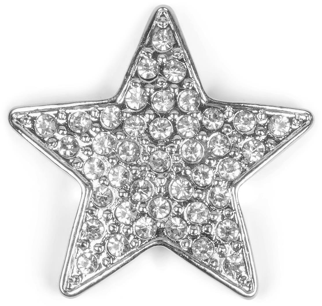 styleBREAKER magnetic jewellery pendant star design with rhinestone for clothing, scarves, shawls and ponchos, brooch, ladies 05050043, Colour:Silver