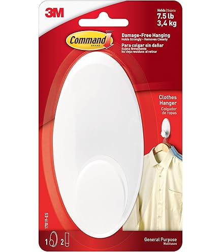 Amazon.com: Command Clothes Hanger, Large, White, 3-Pack