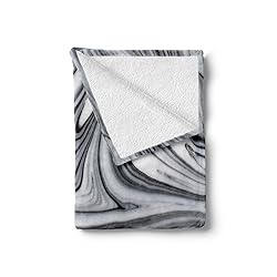 Ambesonne Abstract Throw Blanket, Mix of White and