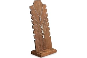 MOOCA Wooden Freestanding Necklace Holder Stand for Multiple Necklaces, Necklace Display Stand, Jewelry Display Stand for Vendor, Brown Color