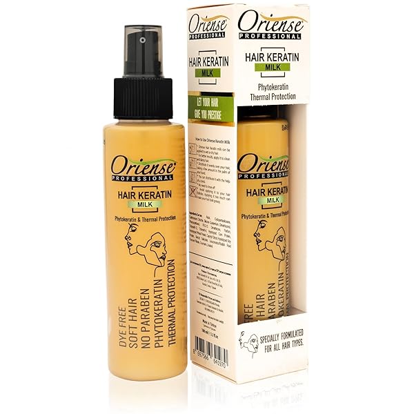 ORIENSE HAIR KERATIN MILK SPRAY – HEAT PROTECTION WITH PROTEIN-RICH FORMULA AND ULTIMATE GLOW THROUGH PHYTOKERATIN, RINSE-FREE HAIR MASK- PARABEN FREE, 3.3 FL OZ