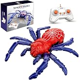 AUTXQU Wall Crawler Gecko Rechargeable Remote Control Robot Wall Ceiling Climbing Toys with 360&deg; Rotation,Funny Pranks Birthday Gifts for Kids Boys and Girls Age 4&amp;Up (Red Blue Spider)