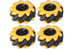HYUDUO Mecanum Wheel, Smart Robot Car Parts, Robot Wheel Accessories OmniDirectional Wheel, DIY Toy Components, 48mm ABS Rubber((2 Pairs))