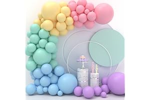 JOYYPOP Pastel Balloons 110 Pcs Pastel Balloon Garland Kit Different Sizes 5 10 12 18 Inch Pastel Rainbow Balloons for Baby Shower Wedding Party Decorations