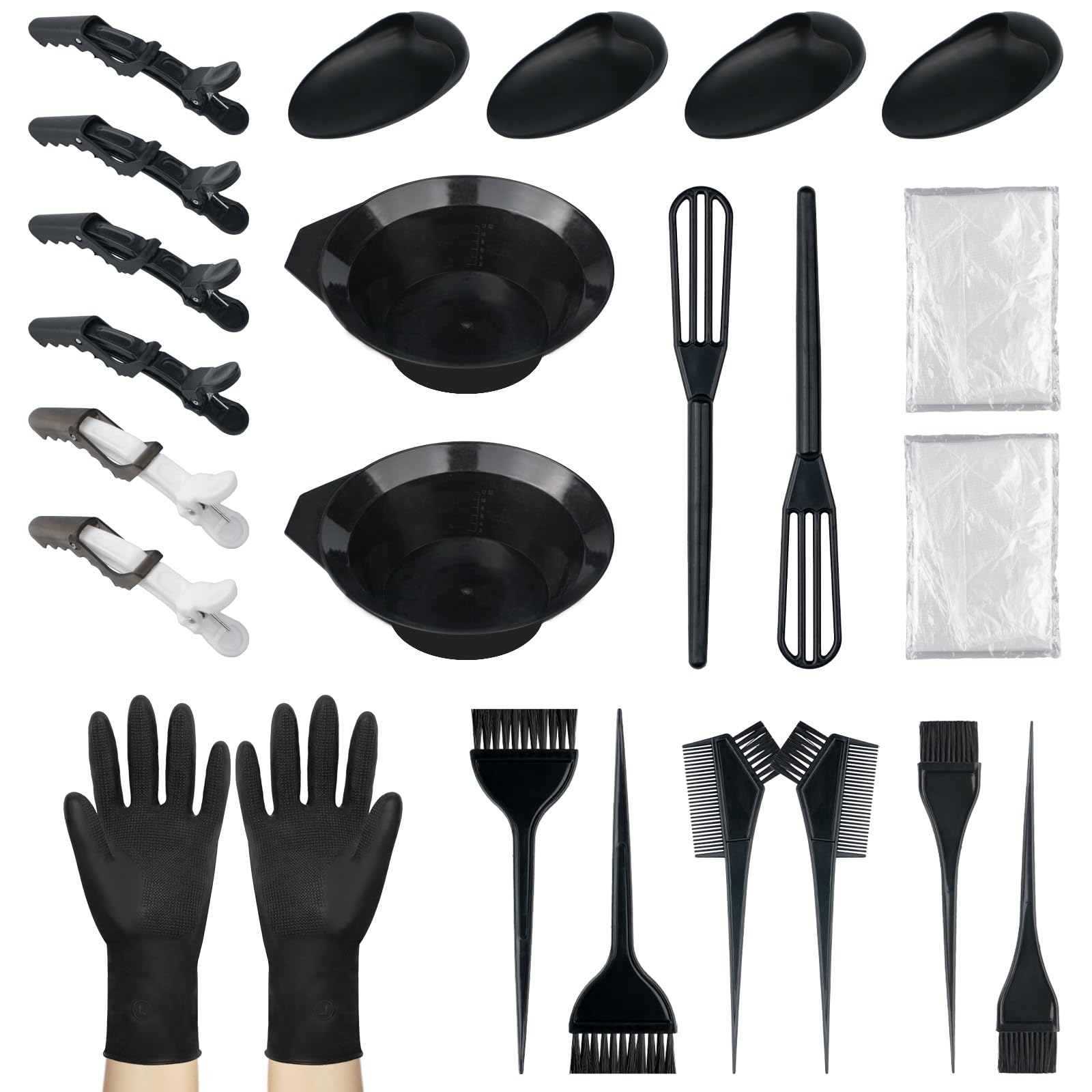 NEPAK 24 Pcs Hair Dye Coloring Kit, Hair Tinting Bowl, Dye Brush, Ear Cover, Gloves for Hair Tint Dying Coloring Applicator