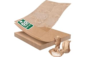 MAXECHO 50 Sheets Honeycomb Packing Paper Expanded Size 12" × 16" Unexpanded Size 14.5" × 11" Bubble Cushioning Wrap for Moving Shipping Products Gifts Wrapping Essentials Packaging Materials Supplies