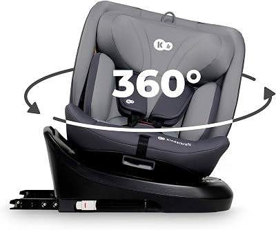 I-GROW Silla de coche, I-SIZE 40-150 cm, Isofix, Silla coche bebé, para niños, Ajustable, Sillade, RWF, FWF, Universal para coche, Asiento, 360º, Grupo 0+/1/2/3, 0-36 kg, Gris
