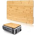 Compatible with Ninja Foodi SP101 SP201 SP301 Cutting Board, Heat Resistant Space Save Board for Ninja SP101/201/301 Dual Heat Air Fryer, Toaster Oven, Protect Cabinets, Bamboo