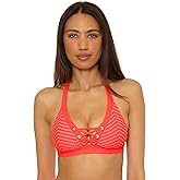 BECCA Women's Connect Banded Halter Bikini Top, Adjustable, Tie Back, Swimwear Separates