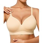 FeelinGirl Wireless Supportive Bra for Women, Seamless Comfort Bralettes No Underwire Full Coverage Everyday Bras Skin
