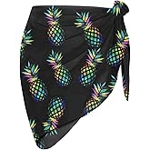 Heucapc Women's Swimsuit Cover-Up Sarong Beach Bikini Wrap Sheer Short Skirt Chiffon Scarf for Pool Vacation Party