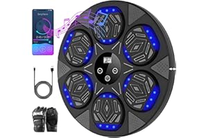 TGHIJKK 2025 Music Boxing Machine for Adults Kids: 6 7 8 9 10 11 12+ Years Old - Smart Bluetooth Wall Mounted Punching Pad with Gloves -Boxing Workout Equipment for Home Office Gym