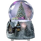 Juniland Automatic Revolving Train Snow Globe with Color Changing Light Effect - 4 Inches Plays O Christmas Tree and Train MG-7282